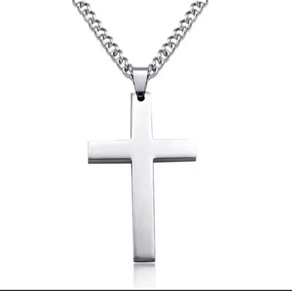 Philippians 4:13 Cross Necklace - Stainless Steel Bible Verse Pendant
