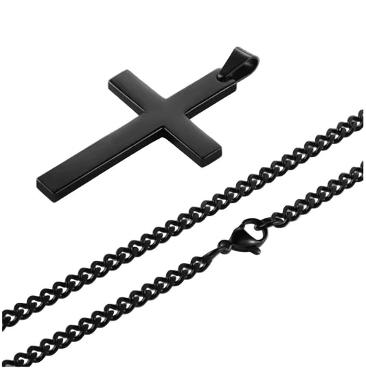 Minimalist Black Cross Chain